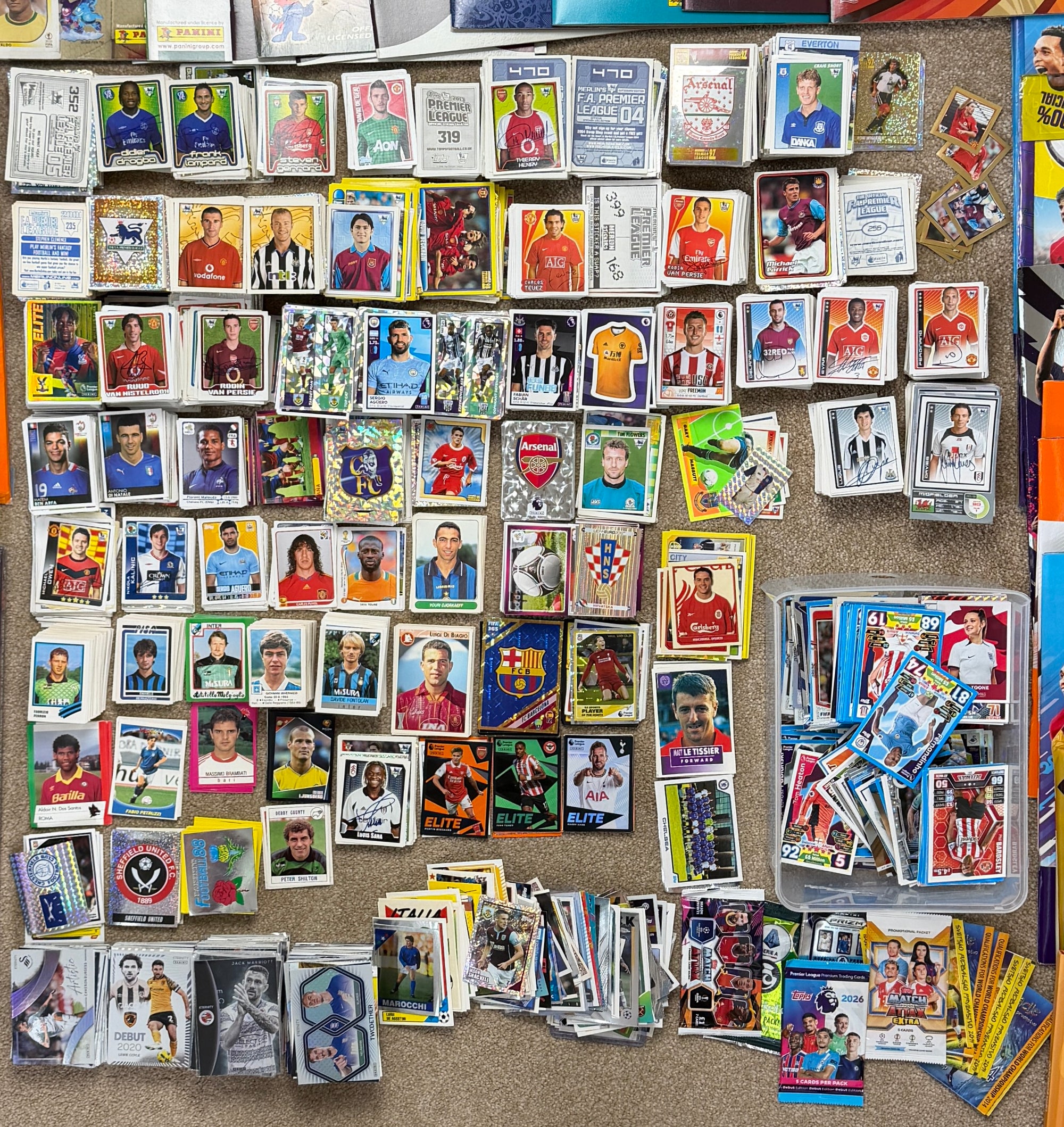 Huge 10,000+ Football Sticker Job Lot | Merlin Panini Topps | World Cup