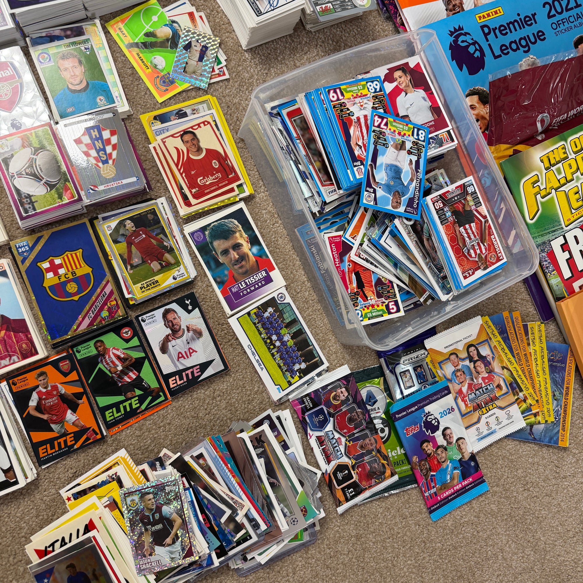 Huge 10,000+ Football Sticker Job Lot | Merlin Panini Topps | World Cup