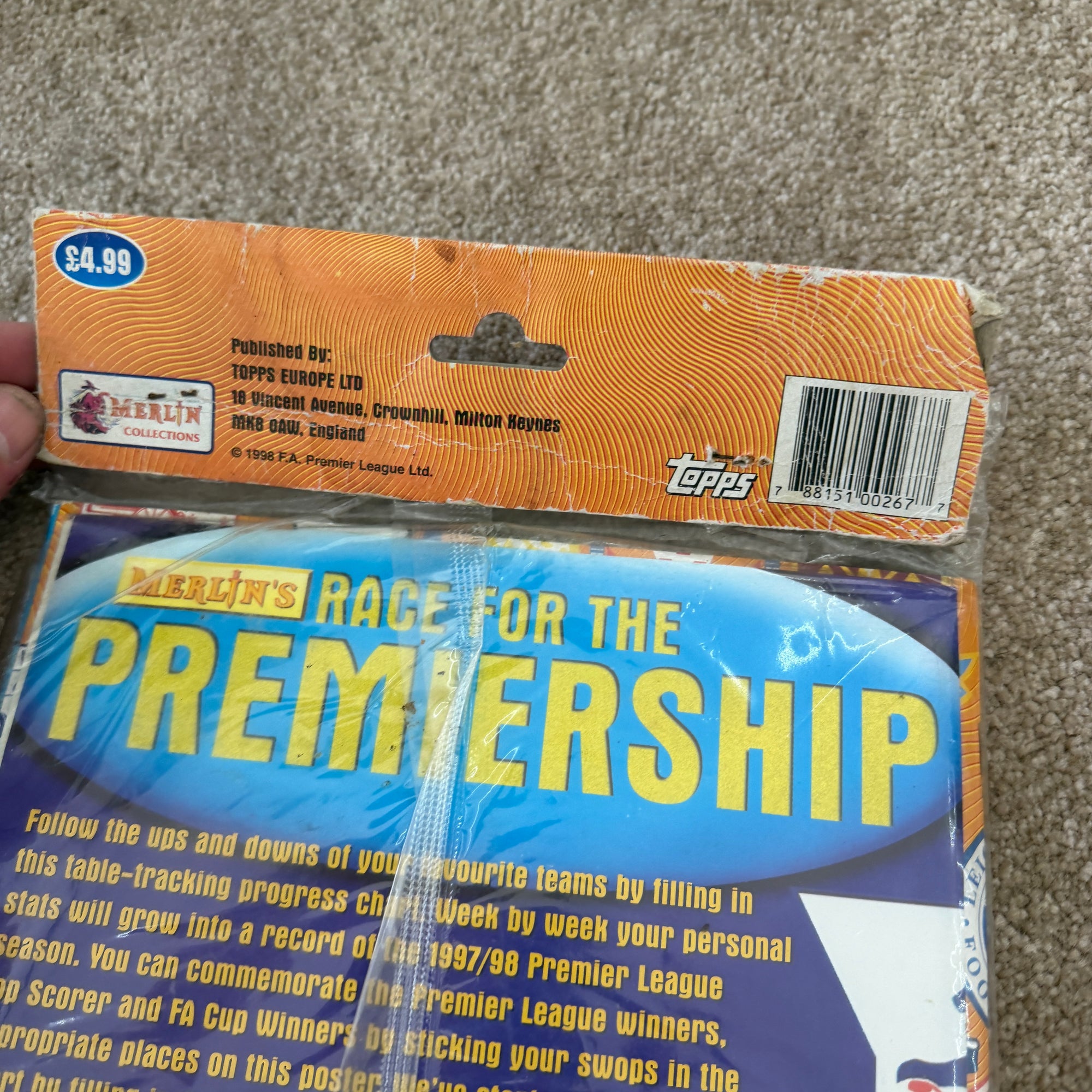 Merlin 1998 Sealed Premier League Starter Pack Stickers