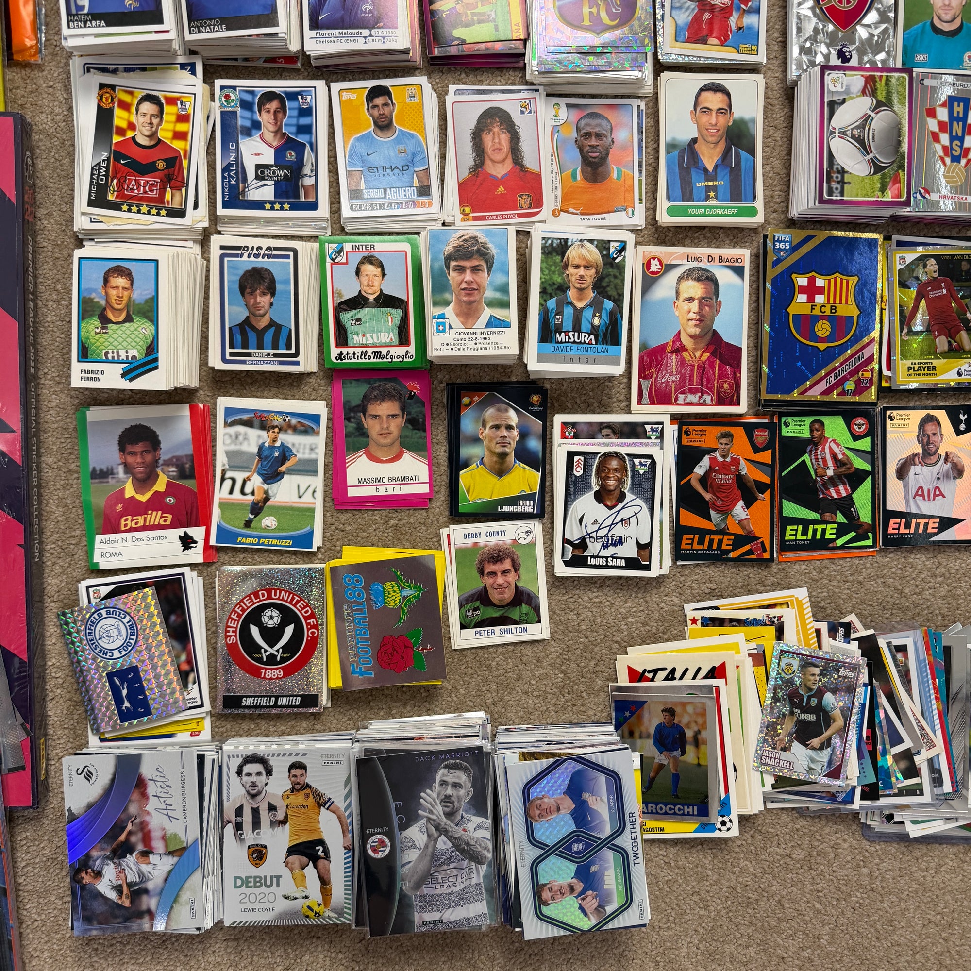 Huge 10,000+ Football Sticker Job Lot | Merlin Panini Topps | World Cup