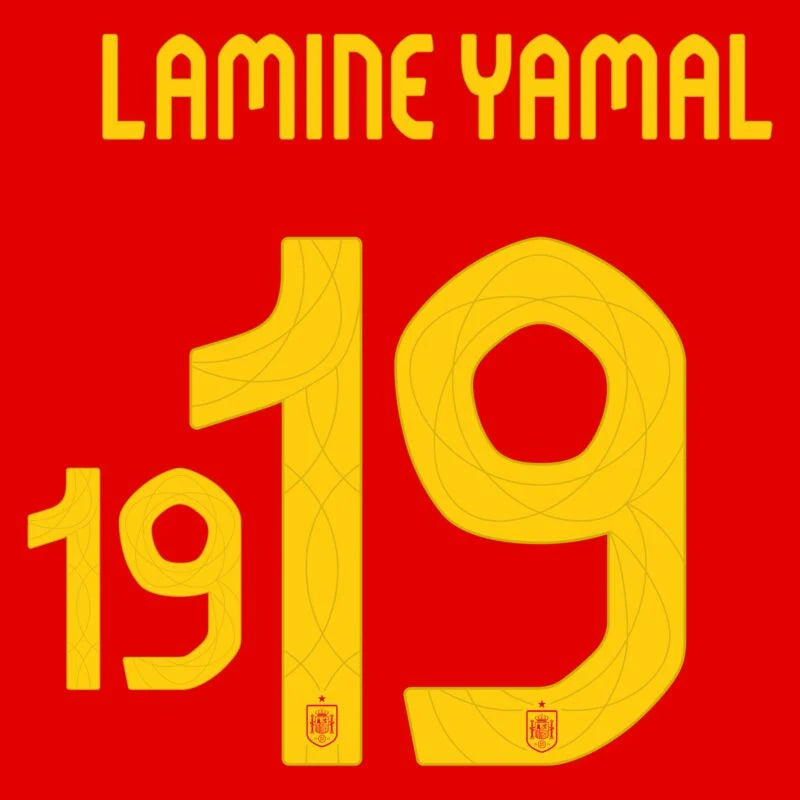 Spain 2024/25 Home Lamine Yamal Name Set