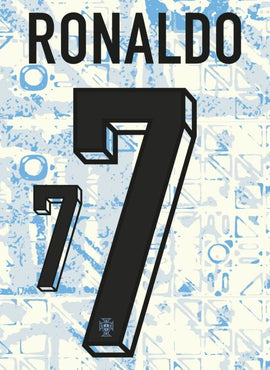 Portugal 2024 Away Ronaldo Name Set + Patches