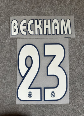 Real Madrid 2003/05 Away Beckham Name Set