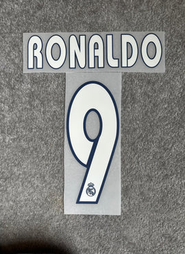 Real Madrid 2003/05 Away Ronaldo Name Set