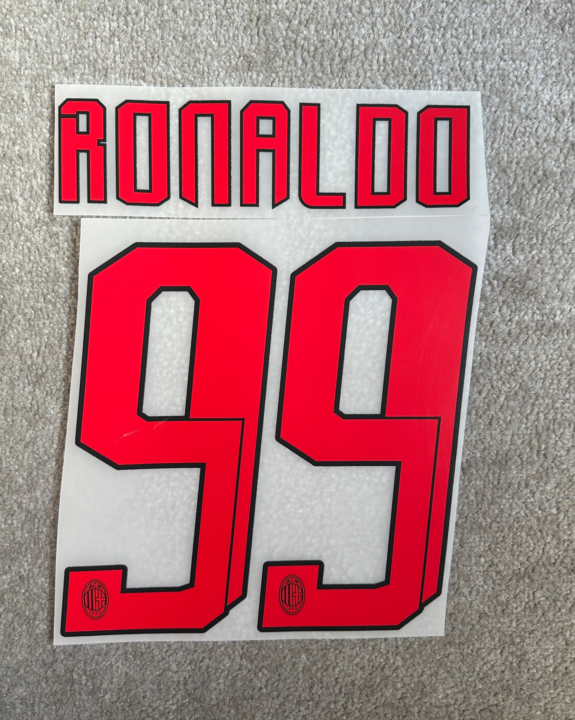 AC Milan 2007/08 Away Ronaldo Name Set