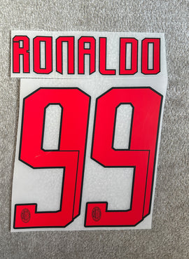 AC Milan 2007/08 Away Ronaldo Name Set