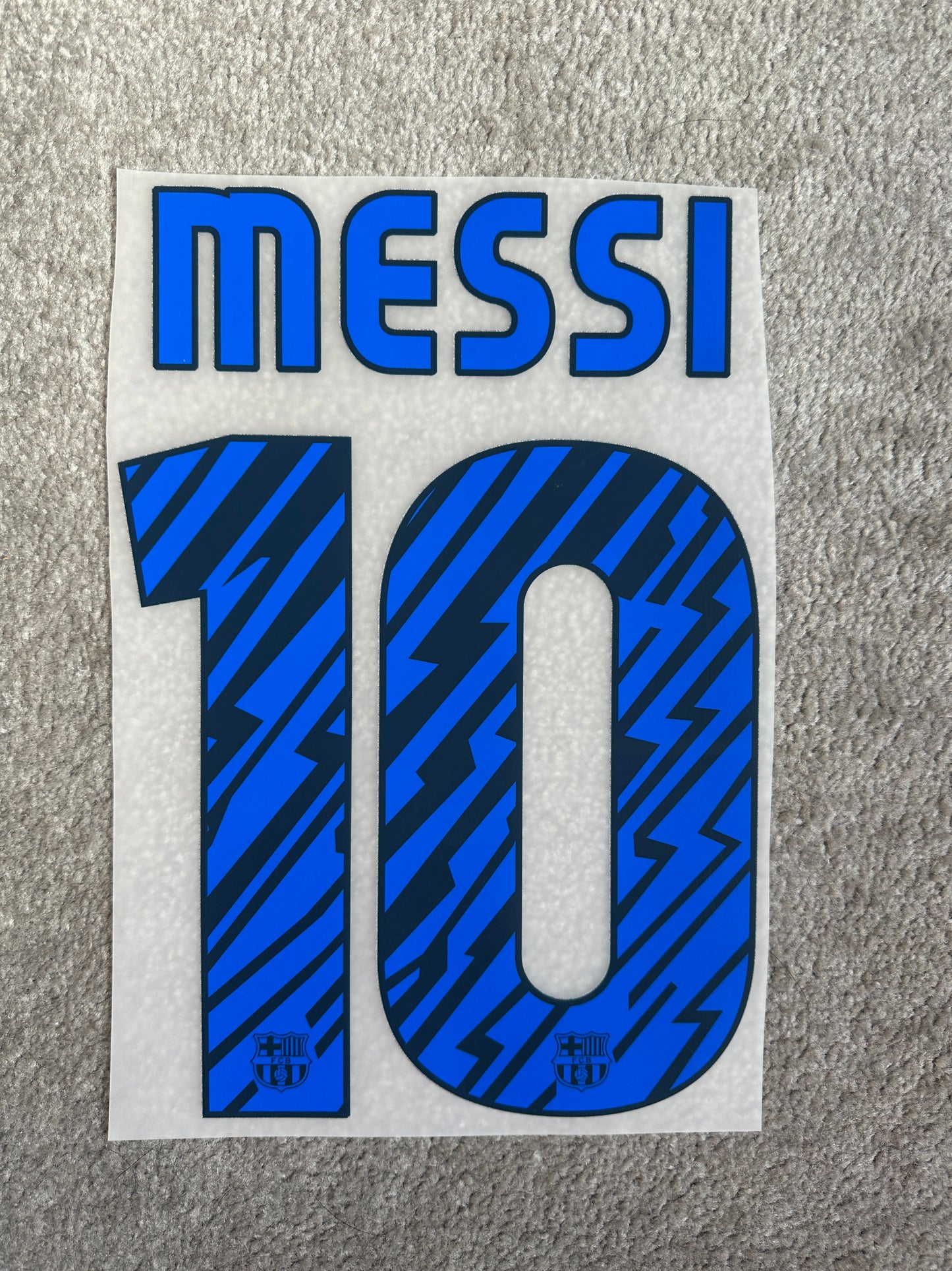 Barcelona 2010/11 Away Messi Name Set – OJ's Football Shirt Restorations