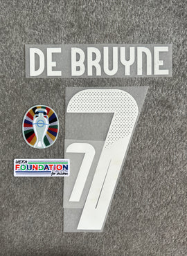 Belgium Euro 2024 De Bruyne Away Name Set + Patches