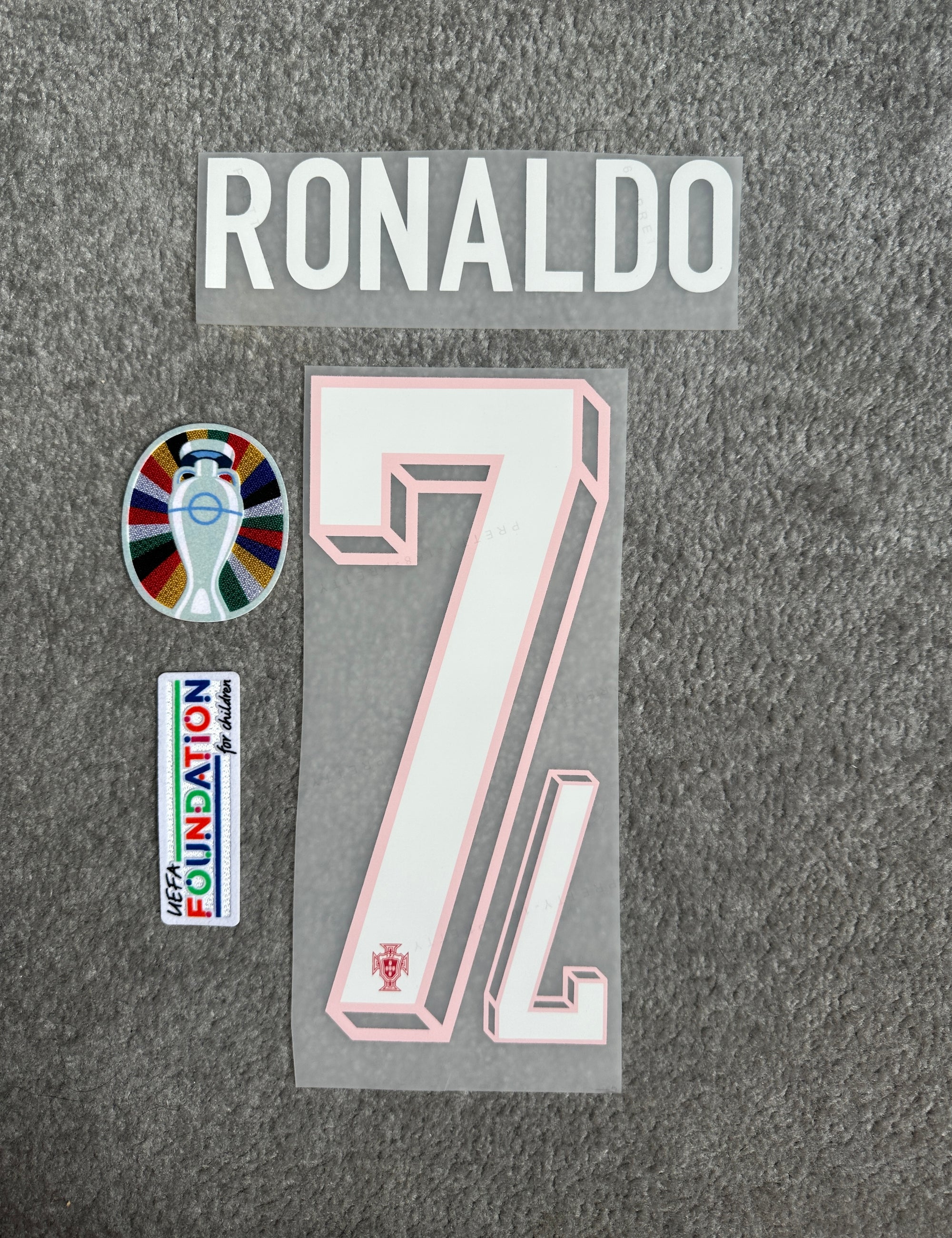Portugal 2024 Ronaldo Home Name Set + Patches