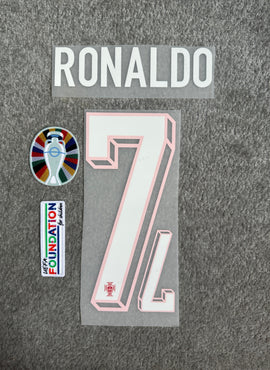 Portugal 2024 Ronaldo Home Name Set + Patches