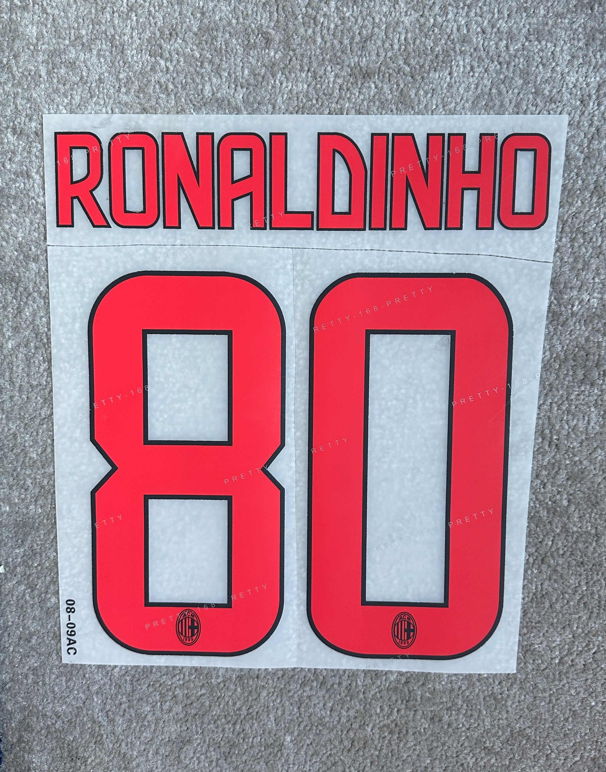 AC Milan 2008/09 Ronaldinho Away Name Set