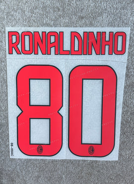 AC Milan 2008/09 Ronaldinho Away Name Set