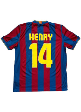 Barcelona 2009/10 Henry Home Football Shirt - Medium