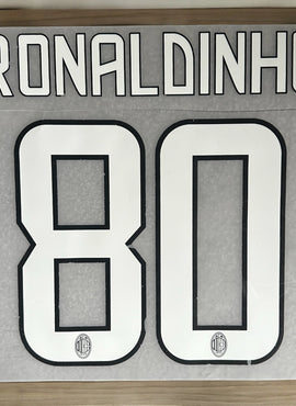 AC Milan 2008/09 Away Ronaldinho Name Set