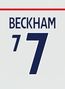 England 2004 Beckham Home Name Set