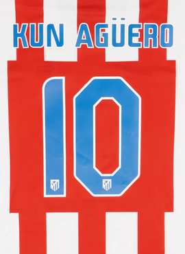 Atletico Madrid 2010/11 Aguero Home Name Set