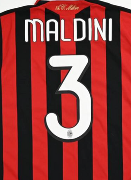 AC Milan 2009/10 Home Maldini Name Set