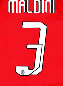 AC Milan 2007/08 Home Maldini Name Set