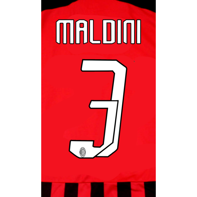 AC Milan 2007/08 Home Maldini Name Set