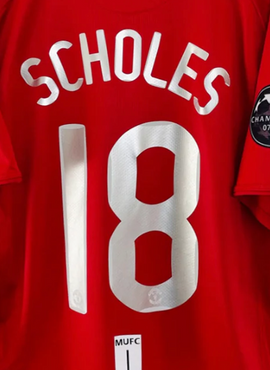 Man United 2007/08 UCL Scholes Name Set