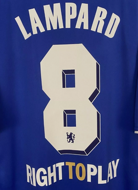 Chelsea 2011 UCL Final Lampard Name Set & Right To Play Sponsor