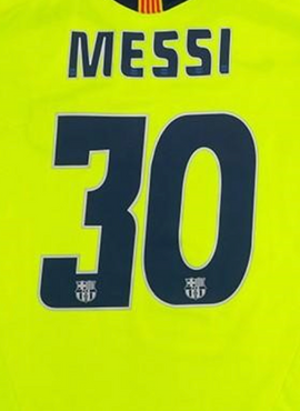 Barcelona 2005/06 Away Messi Name Set