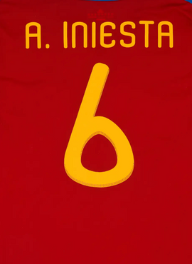 Spain 2010 Home Away Iniesta Name Set