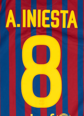 Barcelona 2011/12 Home Iniesta Nameset