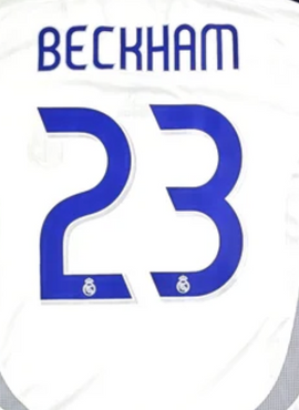 Real Madrid 2006/07 Home Beckham Name Set