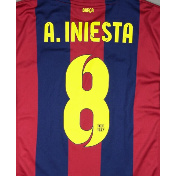 Barcelona 2014/15 Iniesta Home Name Set