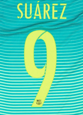 Barcelona 2016/17 Suarez 3rd Name Set
