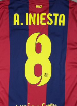 Barcelona 2014/15 Home Iniesta Nameset