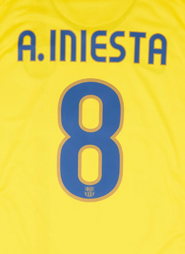 Barcelona 2008/10 Iniesta Away Name Set