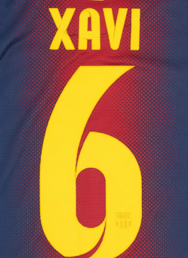 Barcelona 2012/14 Home Xavi Name Set