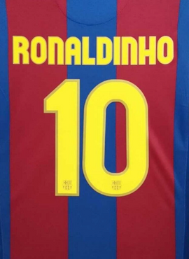 Barcelona 2007/08 Ronaldinho Home Name Set