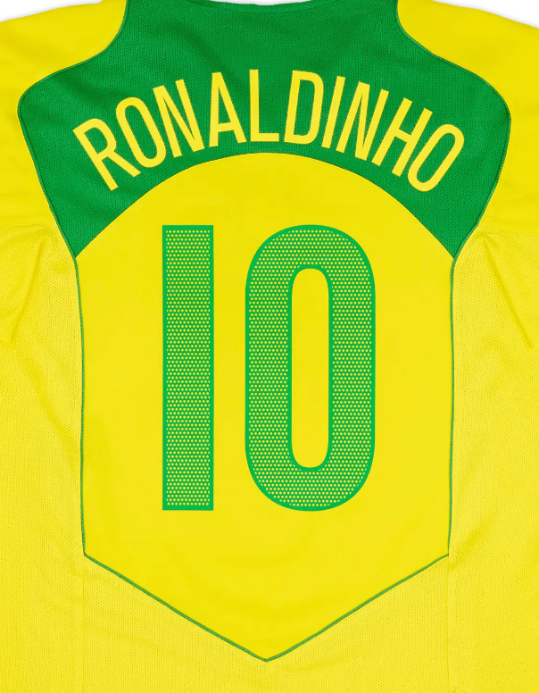 Brazil 2004 Home Ronaldinho Name Set