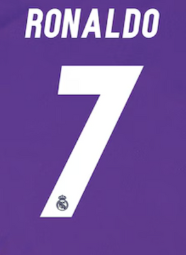 Real Madrid 2016/17 Away Ronaldo Name Set