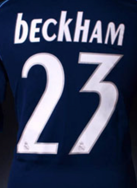 Real Madrid 2005/06 Away Beckham Name Set