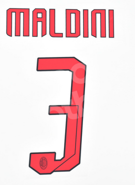 AC Milan 2007/08 Away Maldini Name Set